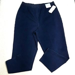 NWT Liz & Me Pull On Denim Jeans Elastic Waist High Rise Dark Blue size 1X/P
